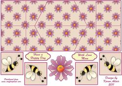 Dozy Daisy's in the Pink Double Diamond Fold Card