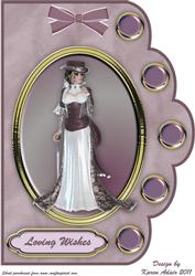 Burgundy Belle A4 Scallop Edge Card Front