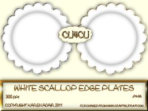 Scallop Edge Plates in White