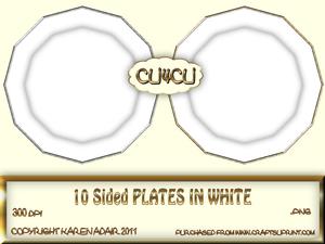 10 Sided Plates in White