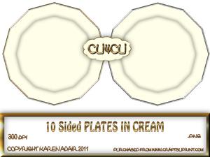 10 Sided Plates in Cream