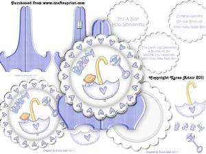 Bundle of Joy - Boy - Scallop Edge Plate Card Kit