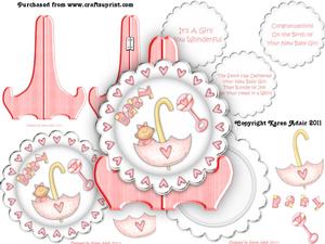 Bundle of Joy - Girl - Scallop Edge Plate Card Kit