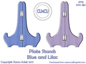 Plate Stands in Blue and Lilac
