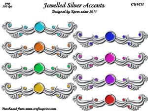 Silver Border Jewelled Accents