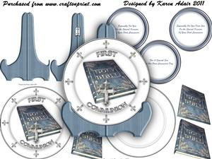 First Communion Plate Card Kit - Boy