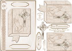 First Communion Card Front with Step by Step