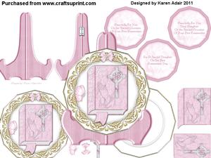 First Communion Plate Card Kit - Girl