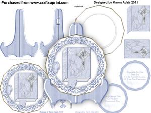 1st Communion 2 Plate Card Kit - Boy