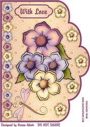 Blooming Beautiful A4 Scallop Edge Card Front