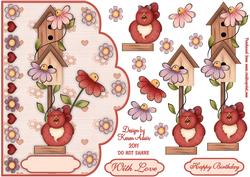Spring Sings Scallop Edge Card Front with Step by Step