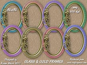 Oval Glass and Gold Flourish Frames