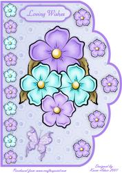Blooming Blossoms 2 A4 Scallop Edge Card Front