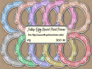 Scallop Edge Round Floral Frames