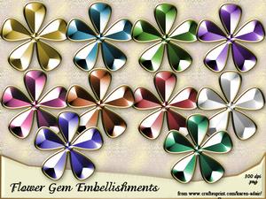 Flower Gem Embellishments