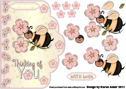 Bee-autiful Day Scallop Edge Card Front with Step by Step