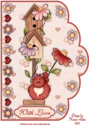 Spring Sings A4 Scallop Edge Card Front