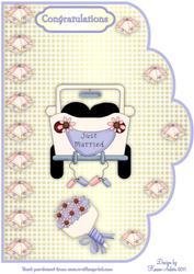 Wedding Car A4 Scallop Edge Card Front