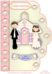 Wedding Cuties A4 Scallop Edge Card Front