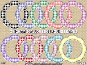 Scallop Edge Round Gingham Frames