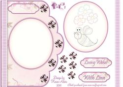 Blooming Bee Stitchery Scallop Edge Card Front