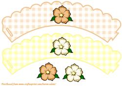 Gingham Cupcake Wrappers in Orange and Yellow