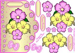 Blooming Blossoms 3 Scallop Edge Card Front