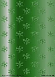 Green Metallic, Embossed Effect Snowflake Background Paper