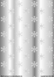 Silver Metallic, Embossed Effect Snowflakes Background Paper