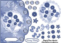 Fancy Flowers Scallop Edge Card Front