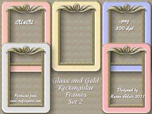 Glass and Gold Rectangular Frames - Set 2