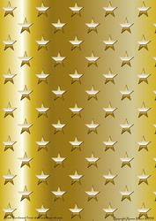 Gold Metallic, Embossed Effect Stars Background Paper