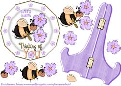Another Bee-autiful Day Plate Card and Stand with Decoupage