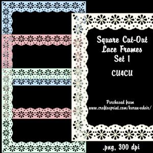 Square Cut-out Lace Frames - Set 1