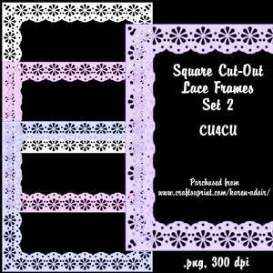 Square Cut-out Lace Frames - Set 2