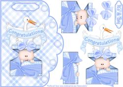 Gods Gift - New Baby Boy Scallop Edge Card Front