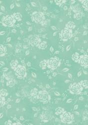 Rustic Rose Background Paper in Green