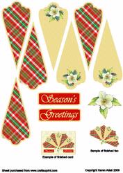 White Poinsettia Christmas Fan Sheet