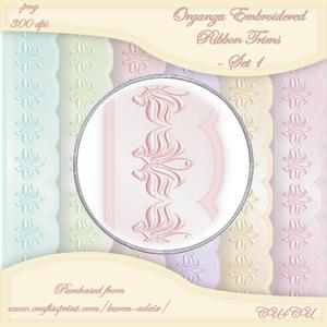Organza Embroidered Ribbon Trims - Set 1
