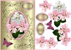 Fanciful Flowers Card Front with Step by Step