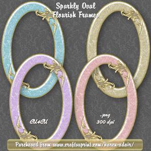 Sparkly Oval Flourish Frames Lights - Set 1