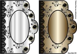 Scallop Edge Card Bases with Lace Trim in Silver and Bronze