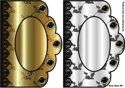 Scallop Edge Card Bases with Lace Trim in Gold and Silver
