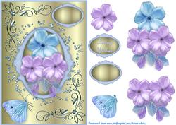 Blissful Blossoms Card Front with Step by Step