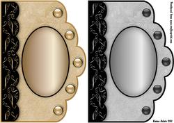 Scallop Edge Card Bases and Scallop Trim in Coffee and Grey