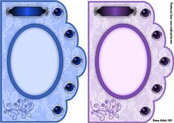 Scallop Edge Card Fronts in Blue and Purple