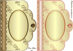 Swirls and Curls Scallop Edge Card Bases - Coffee and Peach