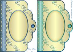 Swirls and Curls Scallop Card Fronts - Turquoise and Aqua