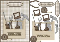 Dad's Toolbox A5 Card Front with Step by Step