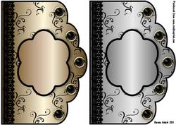 Scallop Swirls 'n Lace Card Bases- Bronze and Silver